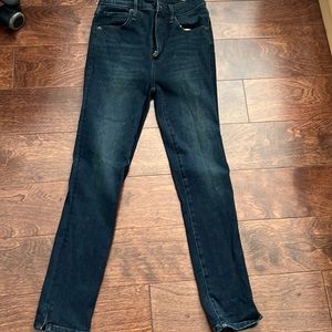 Dark Blue Faded Wash Abercrombie and Fitch High Rise Jeans